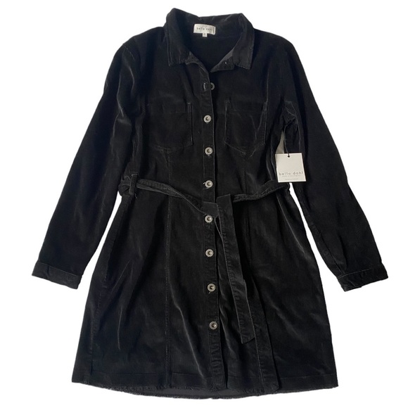 Bella Dahl Dresses & Skirts - NWT Bella Dahl Seamed Shirt Dress in Black Corduroy Size Medium